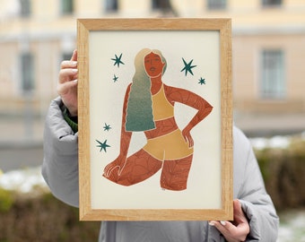 Sandra poster-sized printed illustration