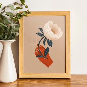 Illustration imprimée format carte Pivoines