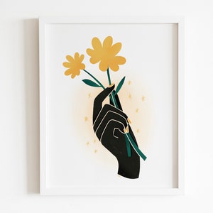 Illustration imprimée format carte Fleurs