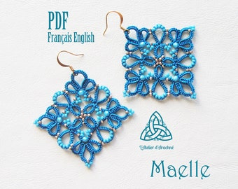 Earrings and pendant PDF shuttle tatting tutorial