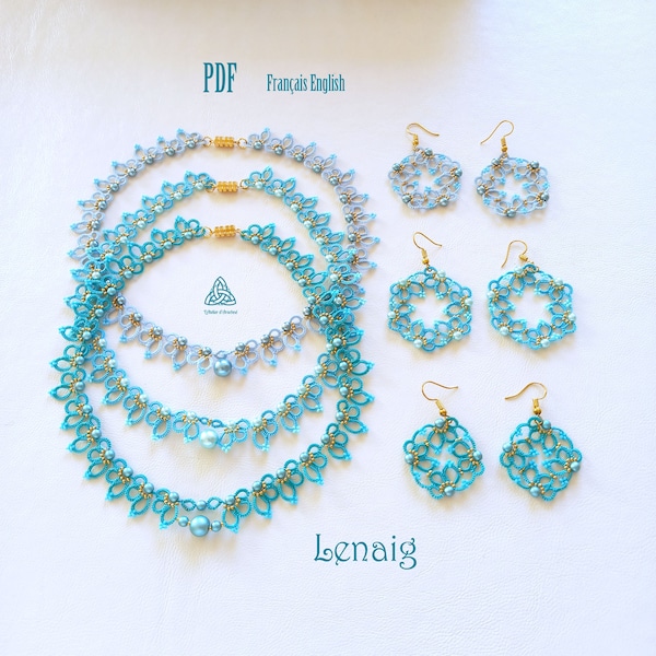 PDF tutorial Necklaces & Earrings Shuttle tatting with beads