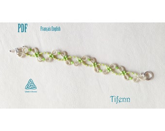 PDF Shuttle tatting bracelet tutorial - with very detailed explanations for integrating the beads