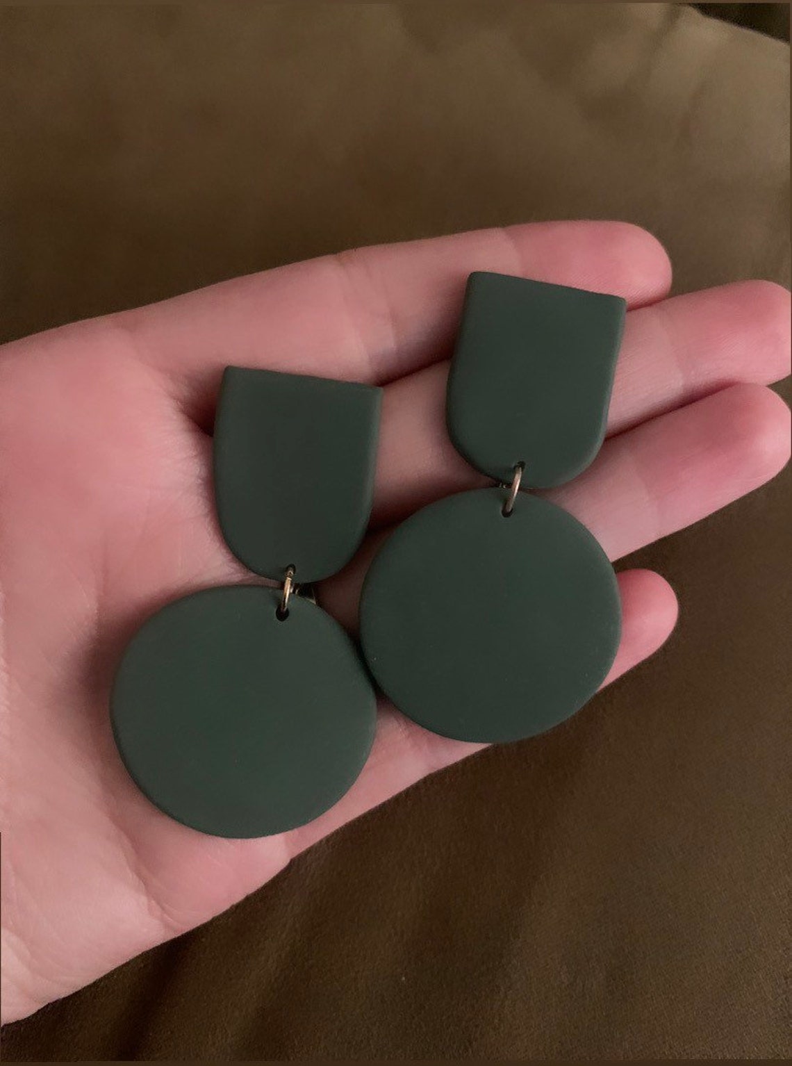 Olive Green Earrings Stud Dangles Etsy