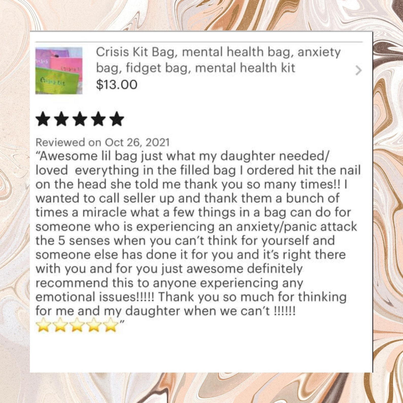 Mental Health Crisis Kit Bag for Depression Anxiety Includes Etsy