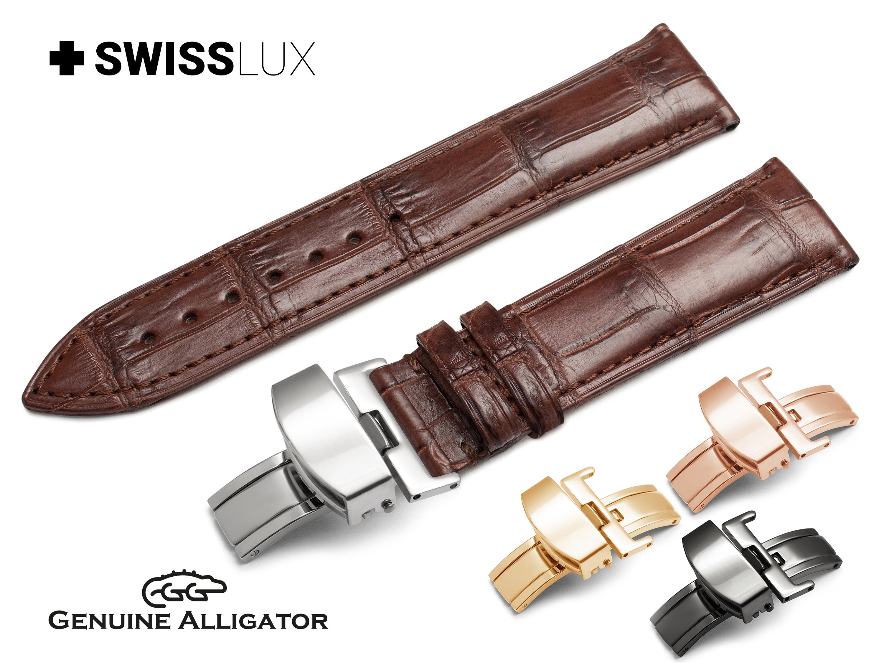 OMEGA Alligator Crocodile Leather Watch 