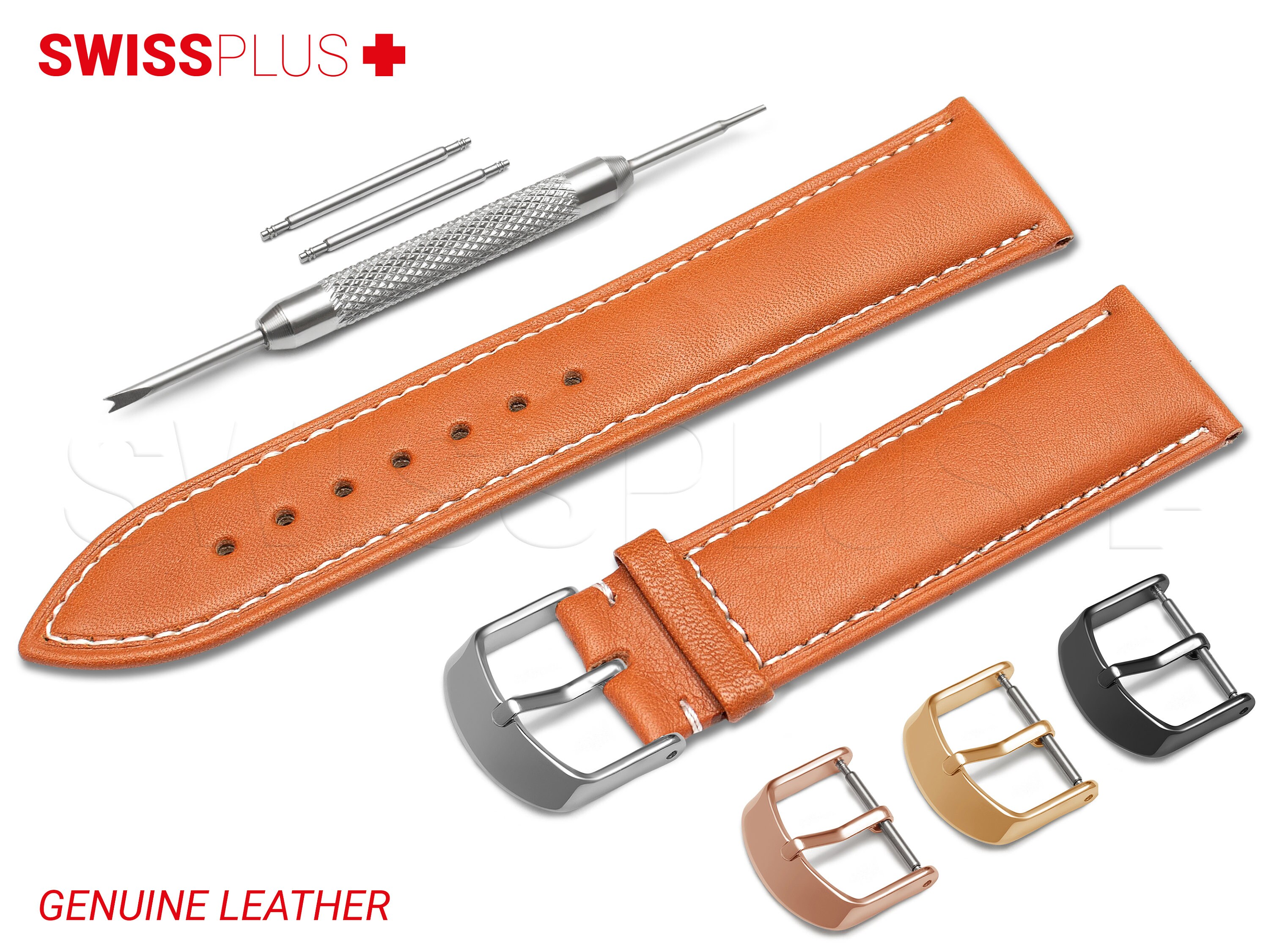 For SEKONDA Watch Strap Smooth Flat Padded Genuine Leather Etsy