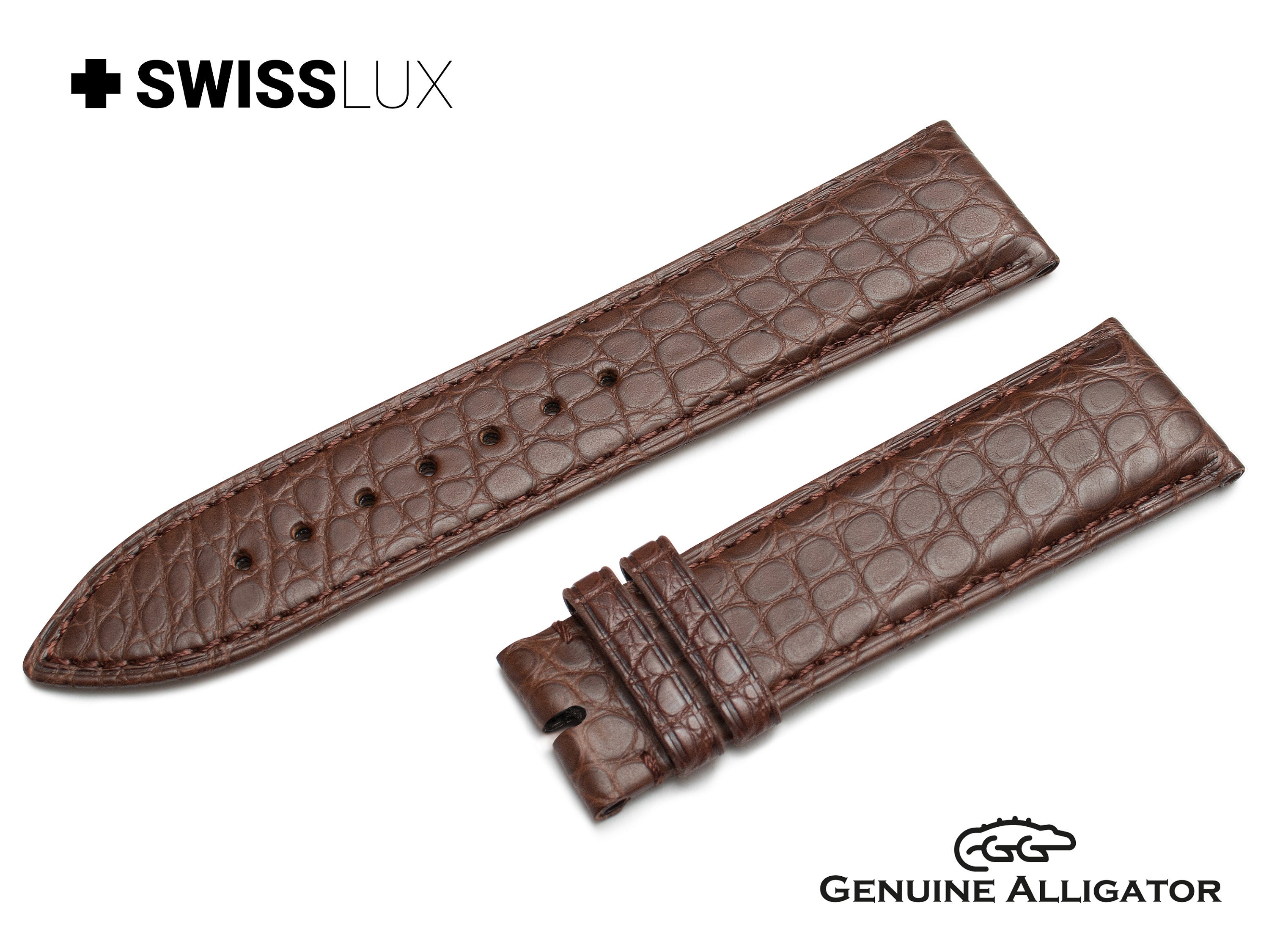 For LONGINES Crocodile Alligator Leather Watch BROWN Strap Etsy
