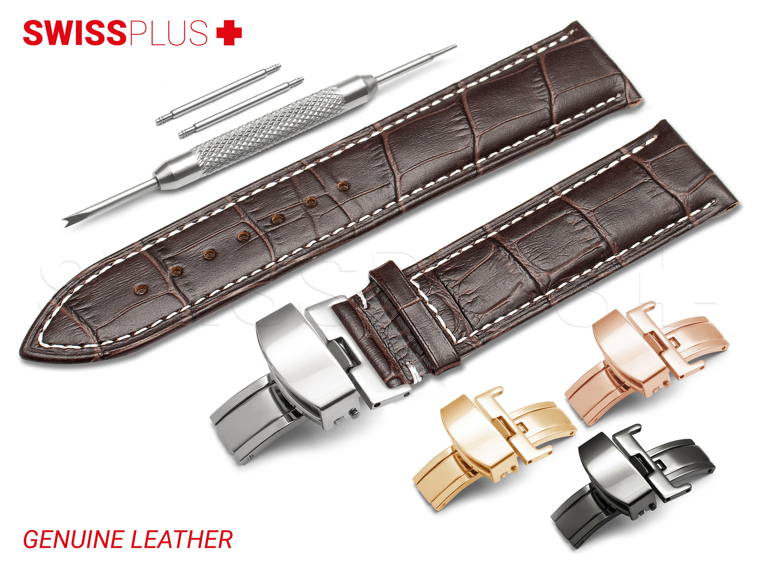 For LONGINES Watch Strap Genuine Calf Leather Crocodile Etsy