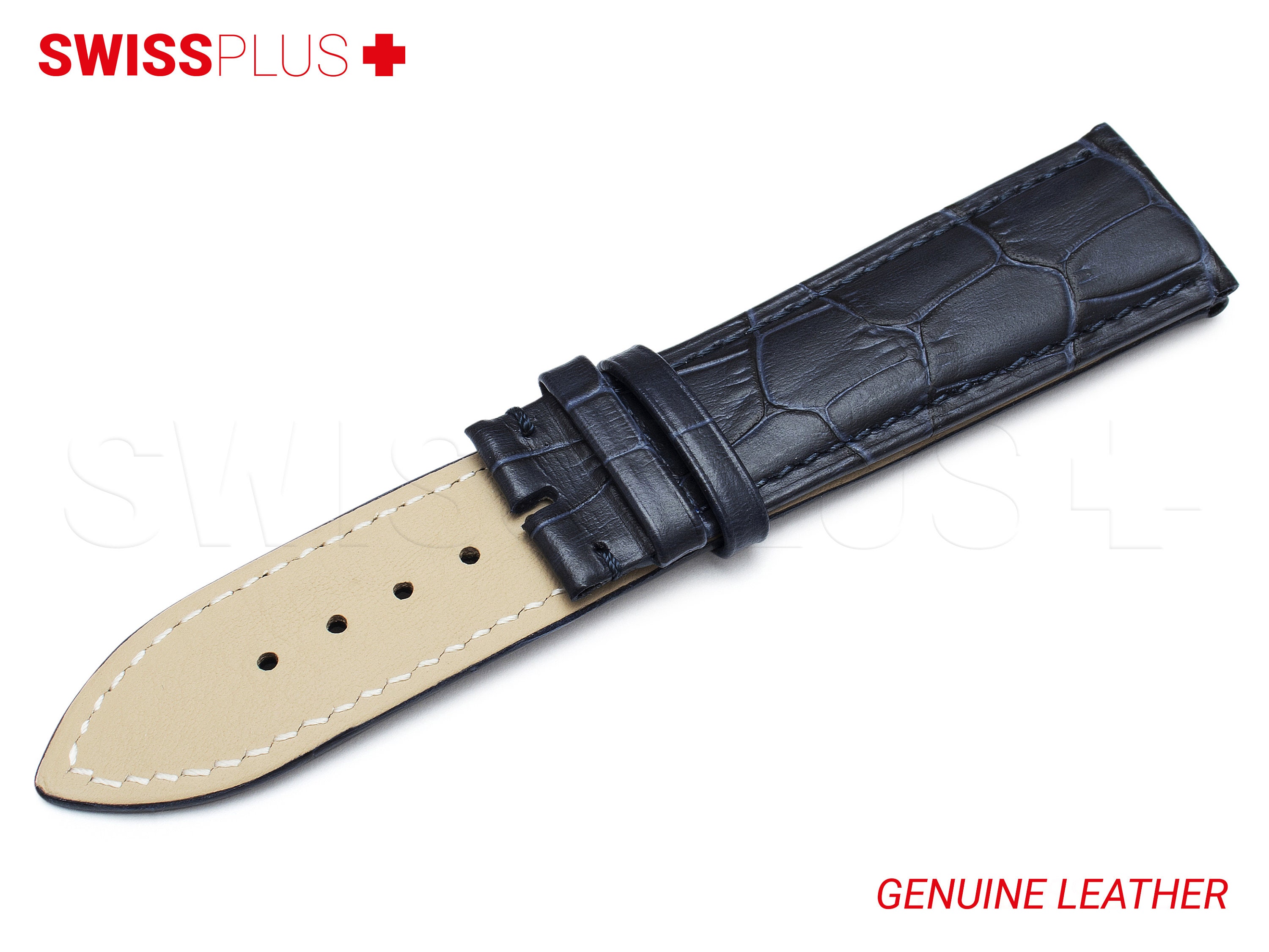 For IWC Watch Genuine Calf Leather NAVY BLUE Strap Band Etsy