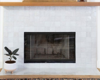 4x4 in handmade mosaic tile / 5 Sq ft pure-white zellige tiles for bathrooms, showers, kitchen backsplash, fireplace