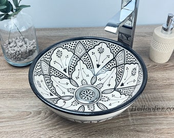 Handmade Ceramic Countertop Bathroom Sink - Modern bathroom washbasin - Eye-catching table top sink basin with free Drain Cap