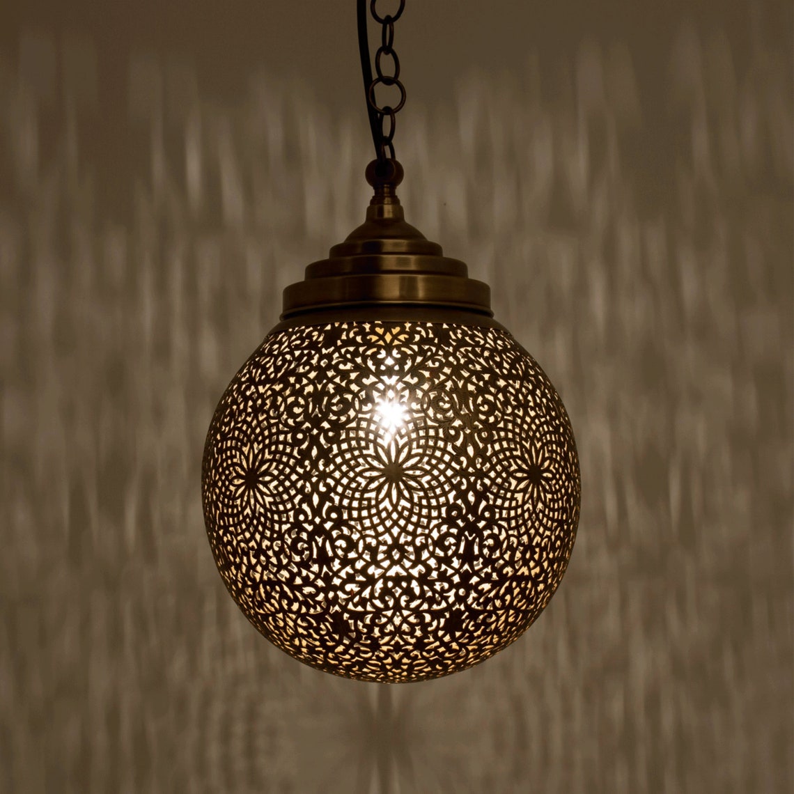 Round Moroccan Lamp shades Boho Lighting handmade lamp Etsy