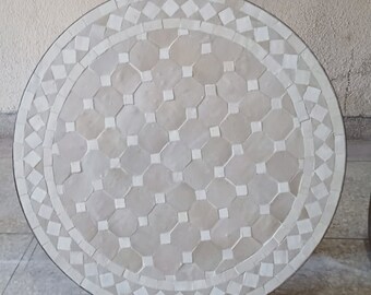 Round tile coffee table for outdoor - Outside tile bistro table designed by Helloofez