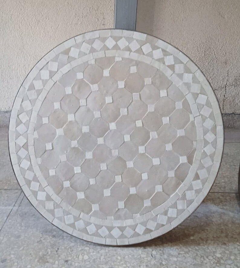 Round Tile Coffee Table for Outdoor Outside Tile Bistro Etsy