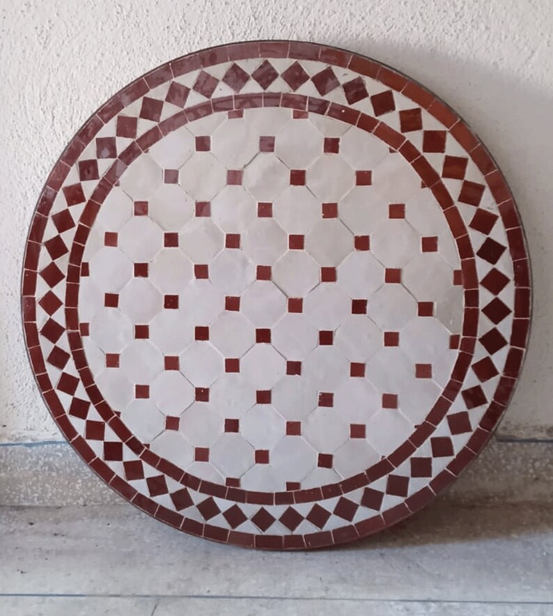 Round Tile Coffee Table for Outdoor Outside Tile Bistro Etsy
