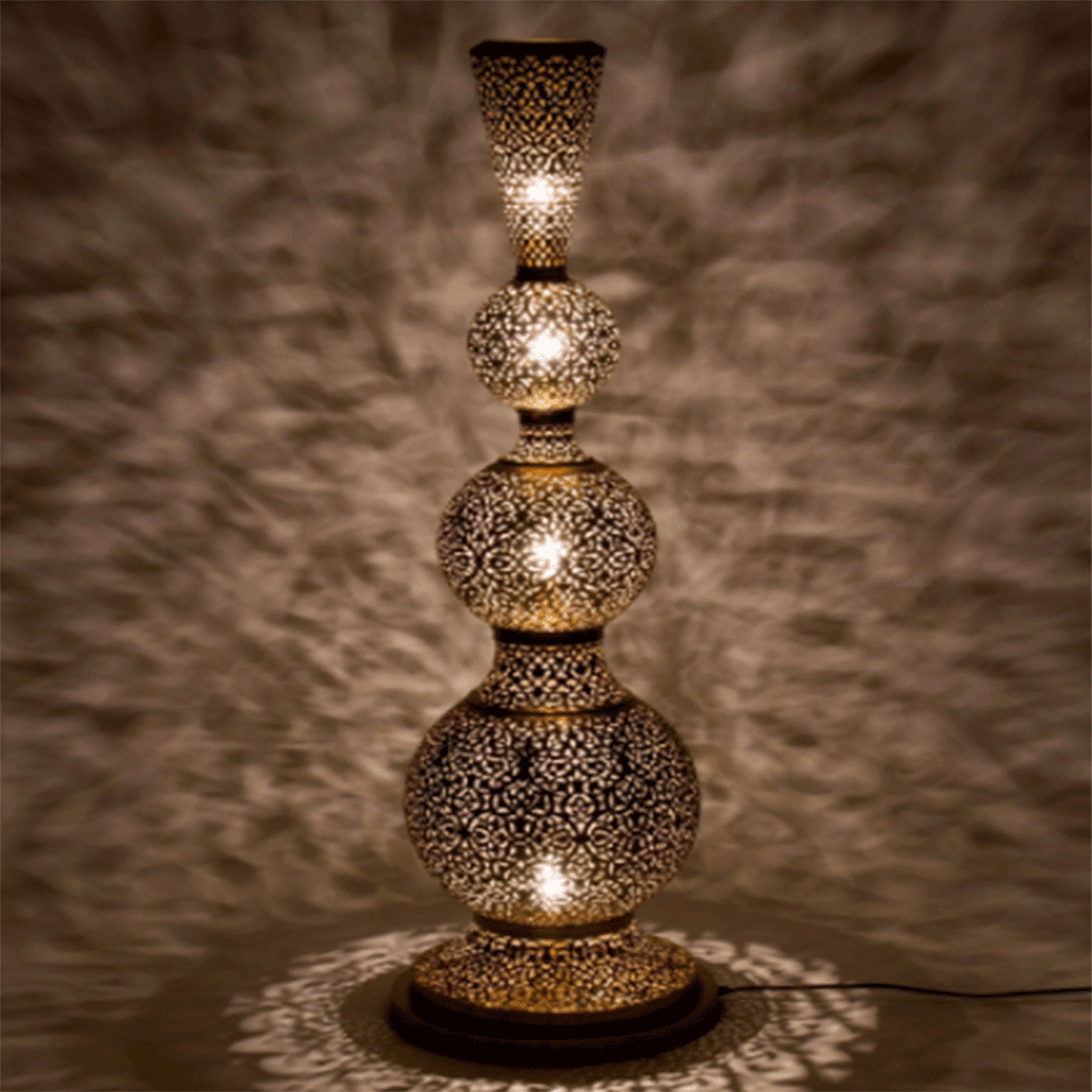 ZEN Brass Floor Lamp Design Bedside Moroccan Brass Standing Lamp