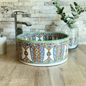 Hand-made ceramic basin - Mid-Century bathroom sink - Bohemian bathroom - European design - Modern look + a Special Gift for you