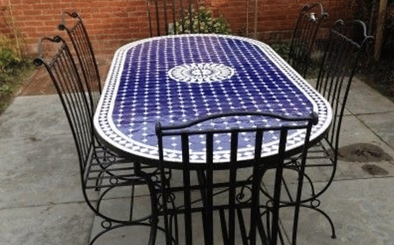 Oval mosaic outdoor table / tile coffee table / patio Etsy