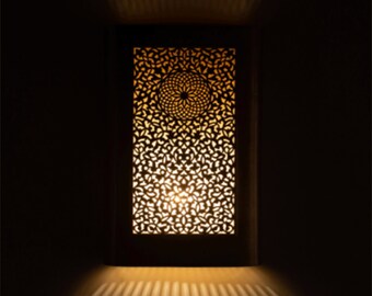 BR145 Cool Handmade Moroccan Art Wall LED Sconce Solid BRASS Scallop Pattern BR145 Cool Handmade Moroccan Art Wall LED Sconce Solid BRASS Scallop Pattern