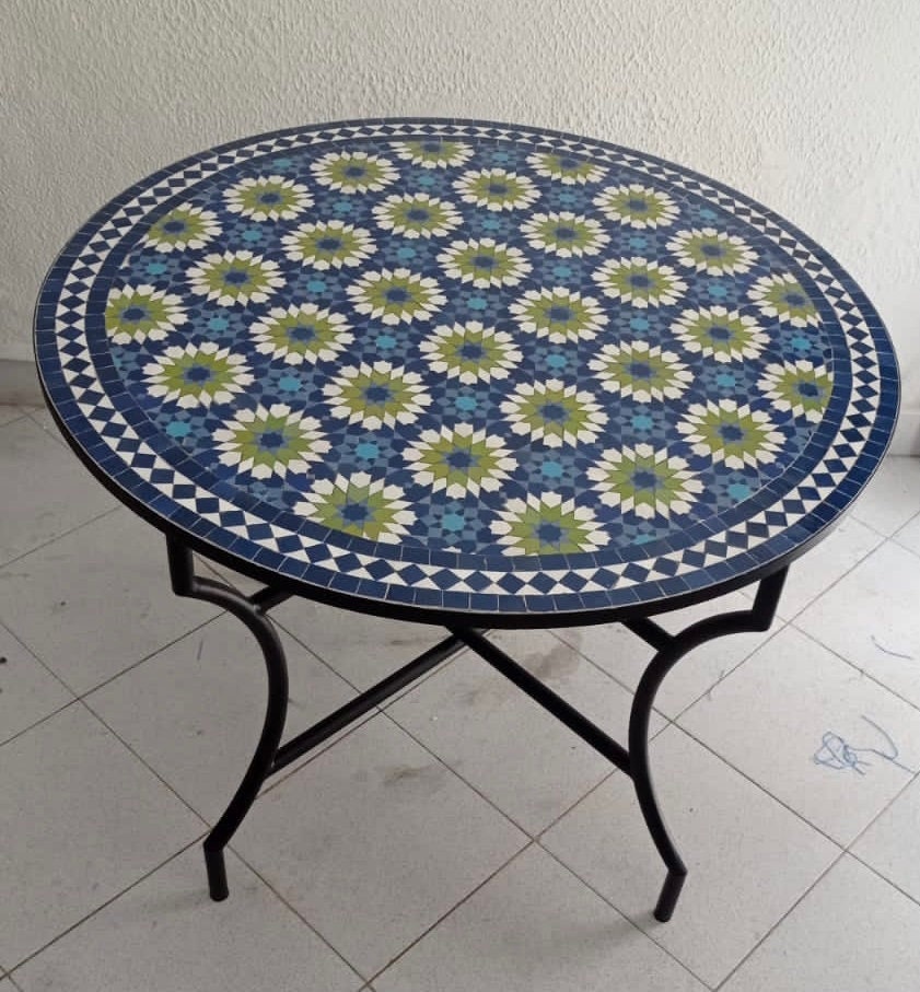 Outdoor Mosaic Tile Round Coffee Table Top Handcrafted By Helloofez - Handcrafted Mosaic Patio Table Outdoor Mosaic Tile Round Coffee Table Top Handcrafted By Helloofez - Handcrafted Mosaic Patio Table