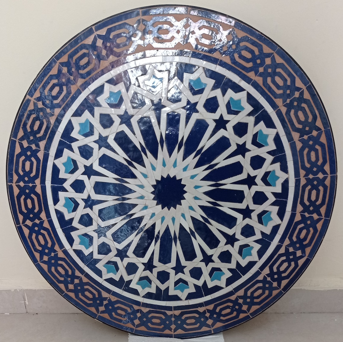 Round Mosaic Coffee Table for Outdoor Garden Tile Table Etsy