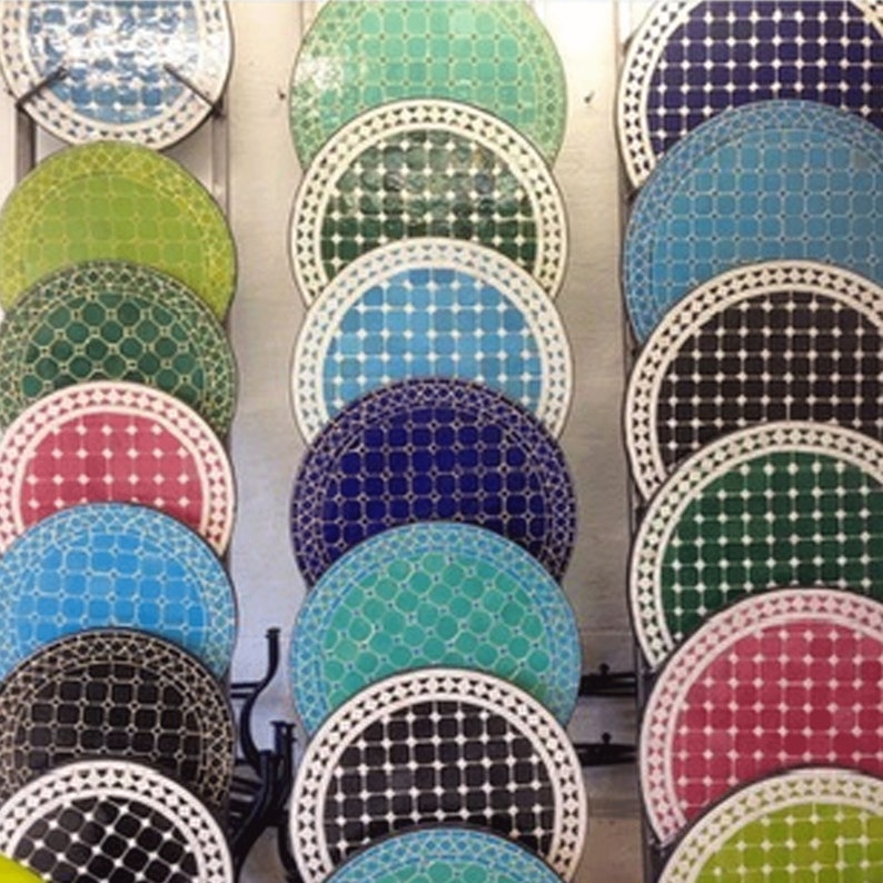 Round Tile Coffee Table for Outdoor Outside Tile Bistro Etsy