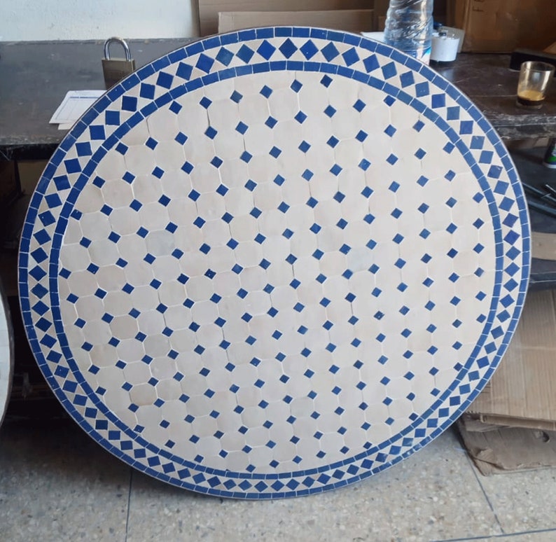 Round Tile Coffee Table for Outdoor Outside Tile Bistro Etsy