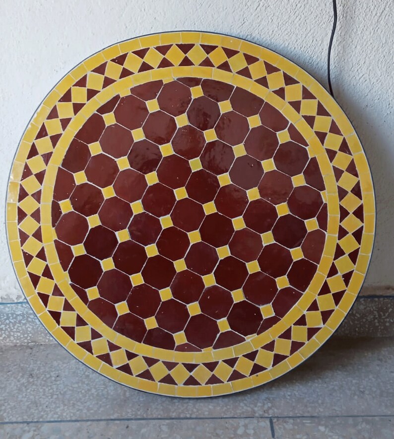 Round Tile Coffee Table for Outdoor Outside Tile Bistro Etsy
