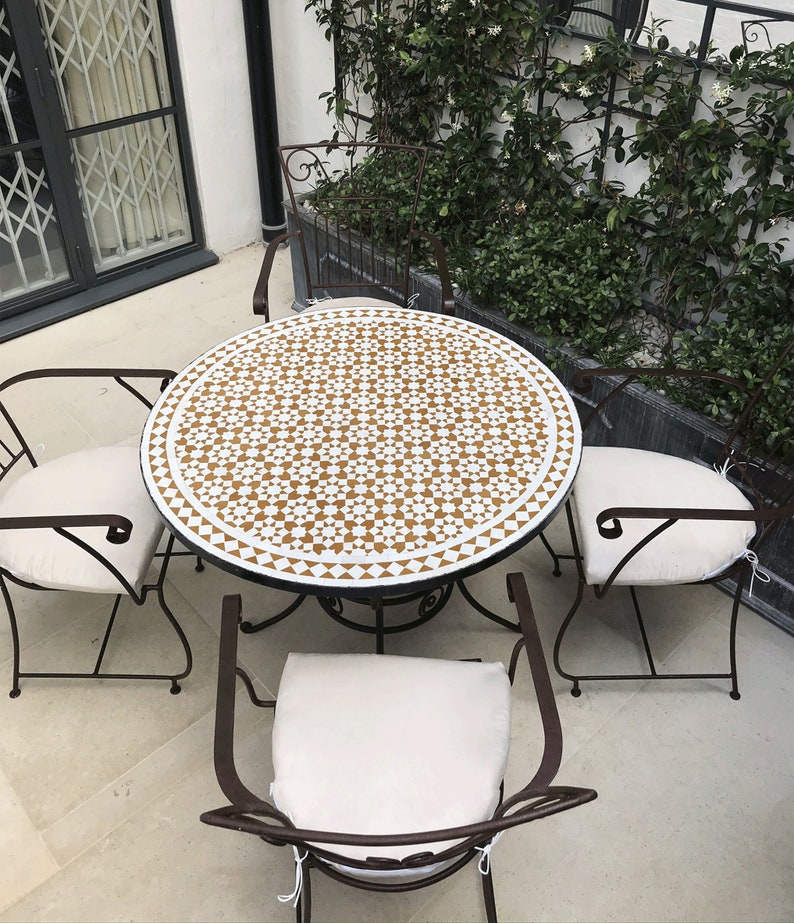 Mosaic Coffee Table Round Table Top Outdoor Mosaic Table Etsy