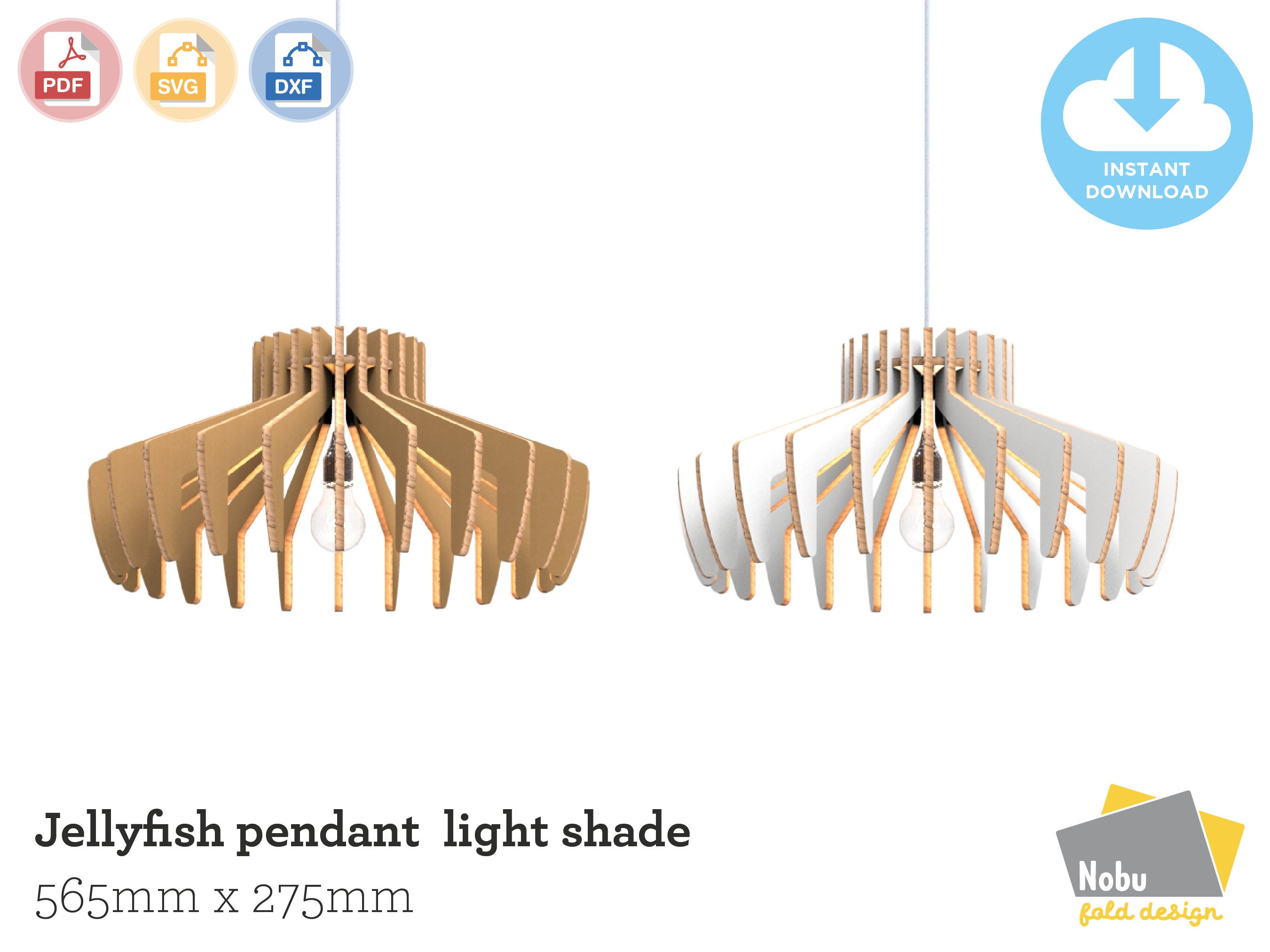 Jellyfish Pendant Lightshade Template / 565mmdia X 275mmh Etsy UK