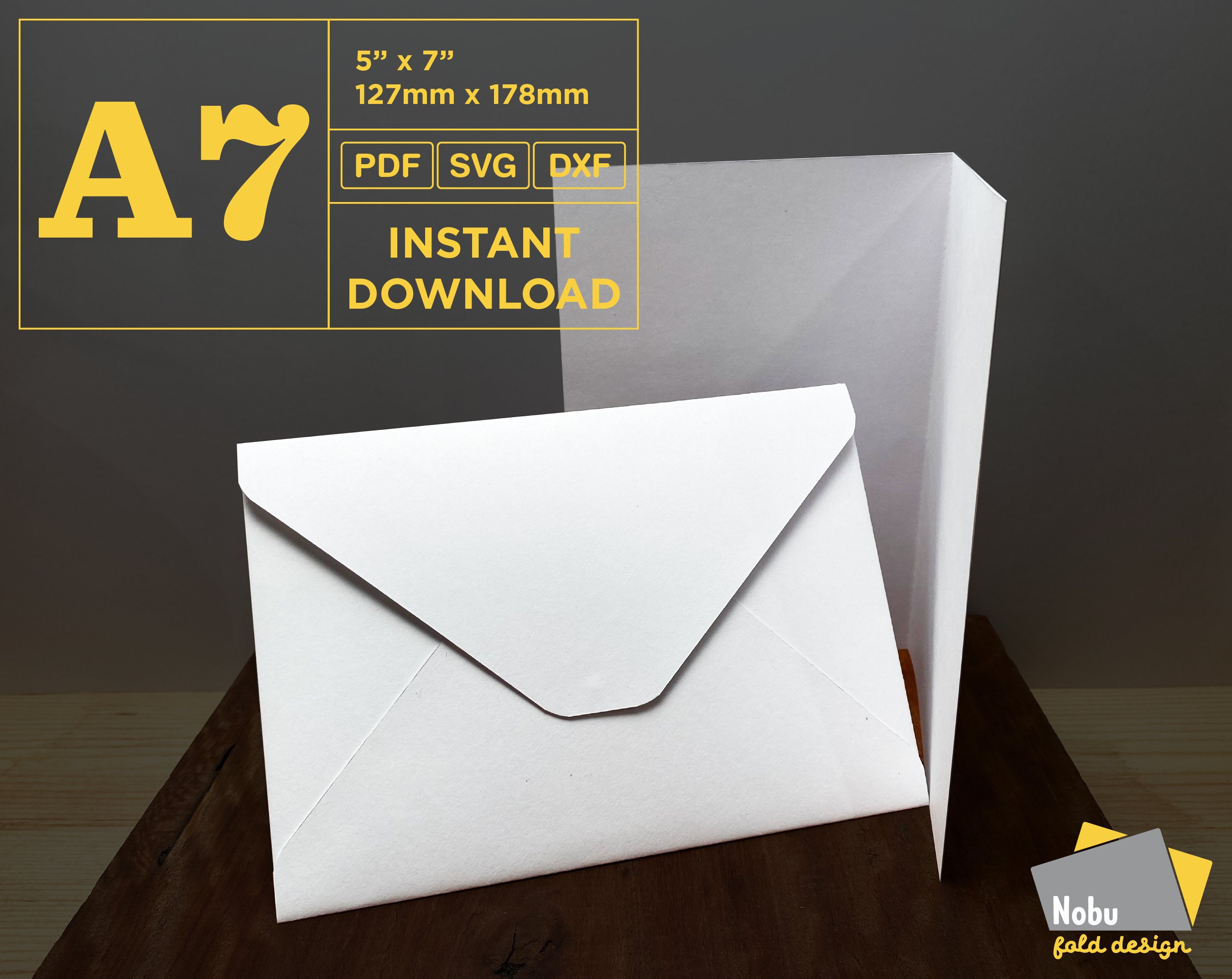 A7 Greeting Card & Envelope Template / 5 X 7 / 127mm X 178mm - Etsy