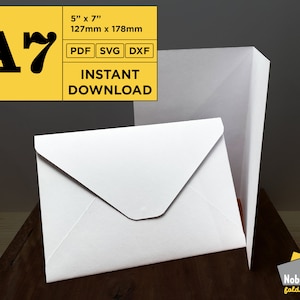 A7 wenskaart & envelop sjabloon / 5 "x 7" / 127 mm x 178 mm / PDF, SVG, DXF / digitale download