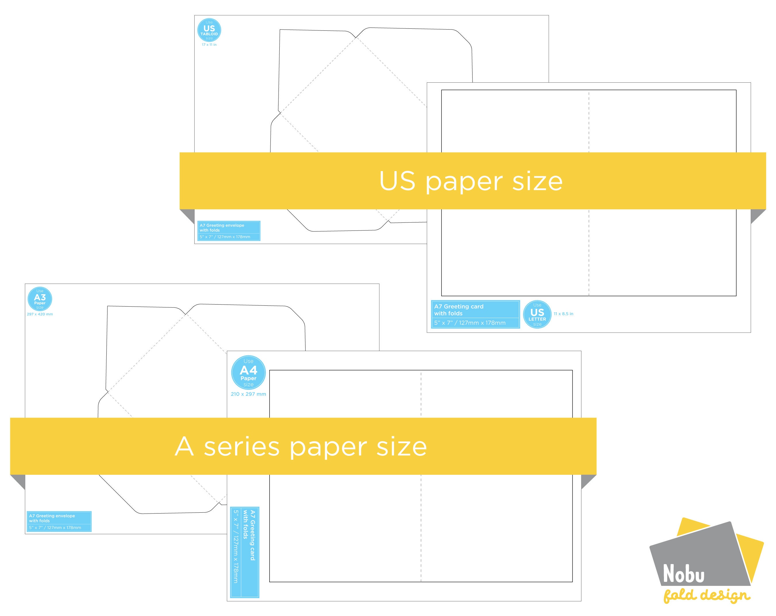 A7 Greeting Card & Envelope Template / 5” X 7” / 127mm X 178mm / PDF ...