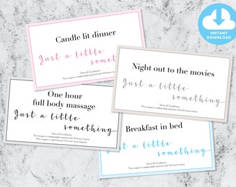 Editable gift card "Just a little something" / 130mm x 75mm / PDF / Digital Download