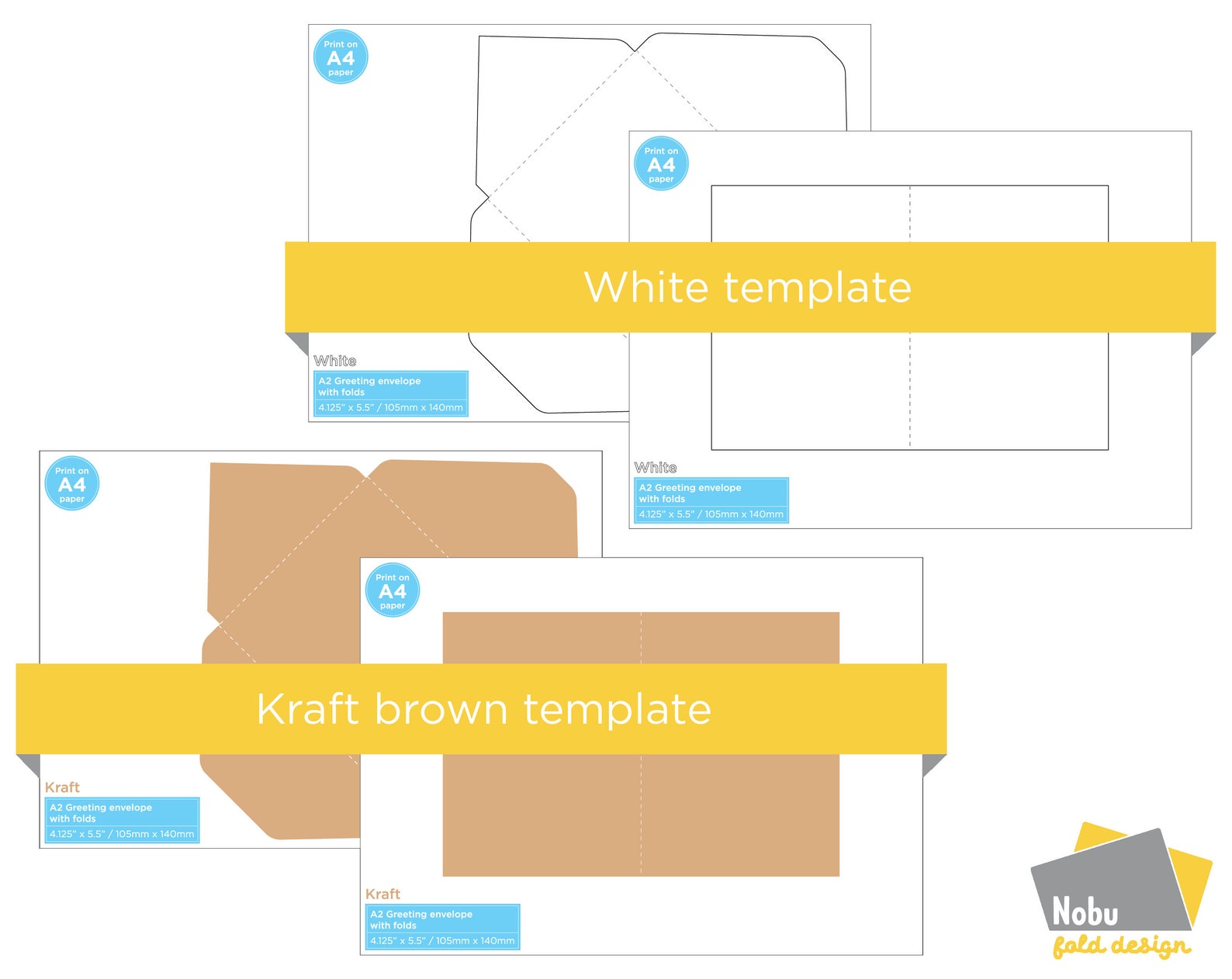 A2 Greeting Card & Envelope Template 5.5 X 4.125 / 140mm X Etsy