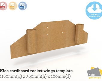 Kids Cardboard Rocket Wings Template (PDF, SVG, DXF)