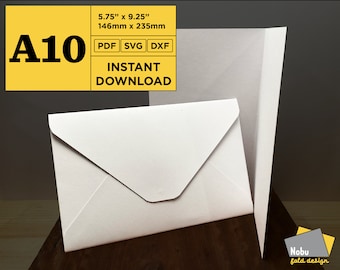 A10 Greeting Card & Envelope Template, PDF SVG DXF (Digital Download)