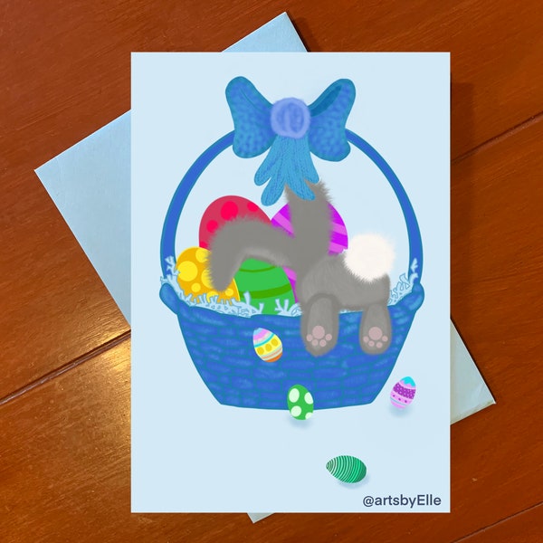 Easter Bunny eggs Card! Lapin de Pâques avec des oeufs aux chocolat!
