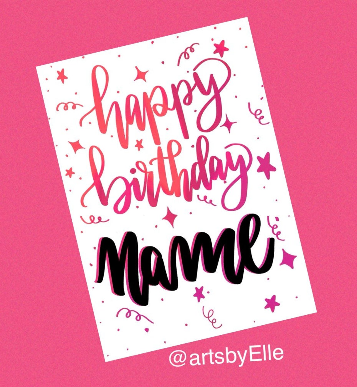 Personalize Birthday Card/custom Name on Birthday Card Etsy UK