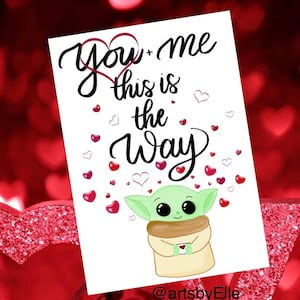 Jij + ik dit is de manier (baby yoda) kaart