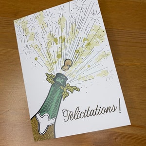 Félicitations Carte  / (Graduation) -French/ Option also available in English blank greeting card