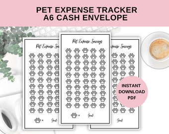 Pet Expense Savings Cash Envelope Insert