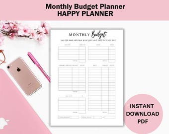 Monthly Budget Planner Printable