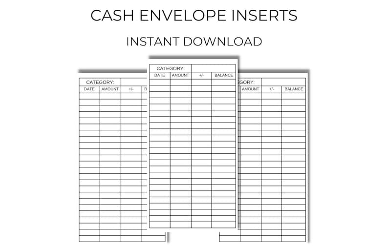 CASH ENVELOPE INSERTS Etsy