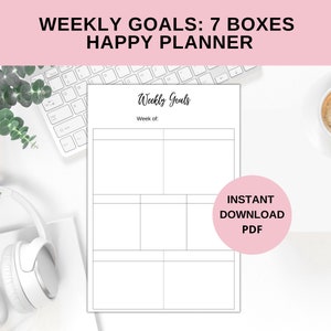 Weekly Goal Planner 7 Boxes | Happy Planner