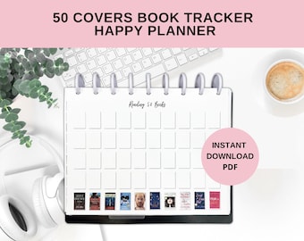 Book Cover Reading Tracker for HP Printable- 50 Books