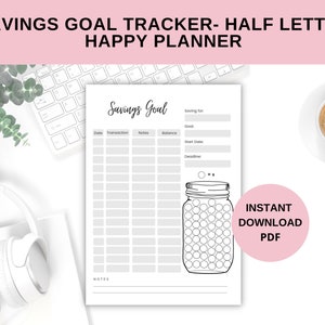 Savings Goal and Sinking Fund Tracker- Half Letter