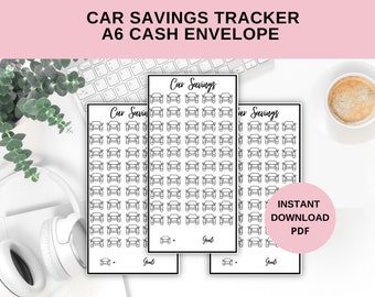 Car Savings Cash Envelope Insert