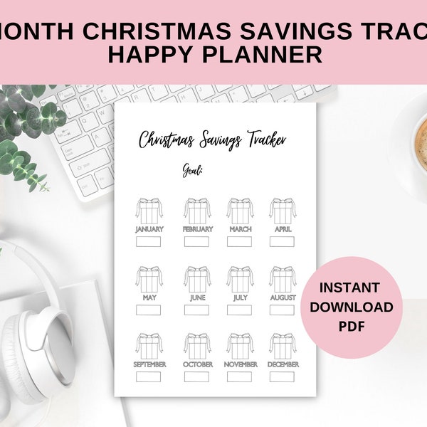 12 Month Christmas Savings Tracker