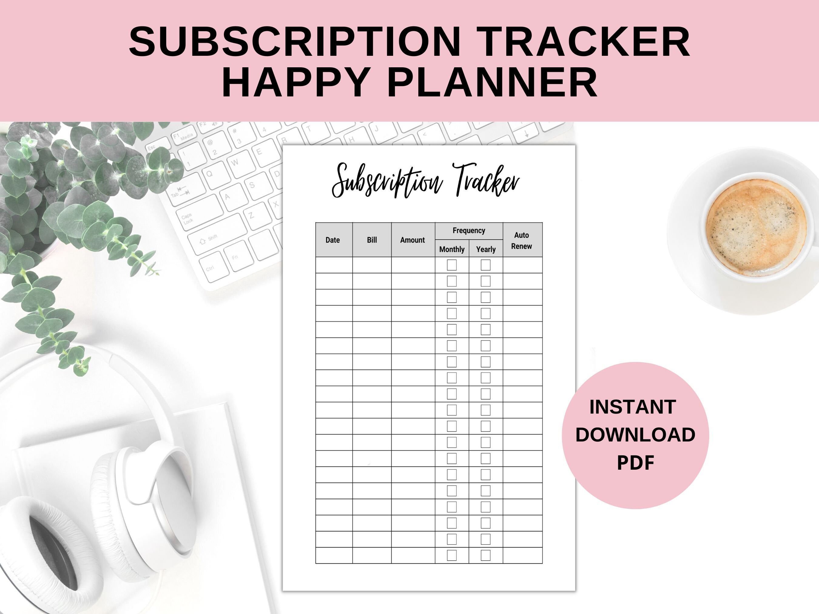 Subscription Tracker - Etsy